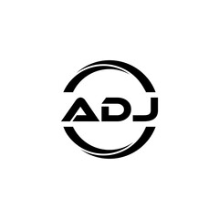 ADJ letter logo design with white background in illustrator, cube logo, vector logo, modern alphabet font overlap style. calligraphy designs for logo, Poster, Invitation, etc.