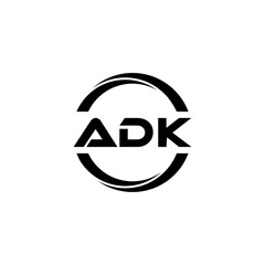 ADK letter logo design with white background in illustrator, cube logo, vector logo, modern alphabet font overlap style. calligraphy designs for logo, Poster, Invitation, etc.