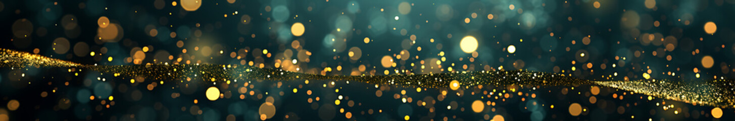 Fototapeta na wymiar abstract background with Dark rich blue and gold particle. Christmas Golden light shine particles bokeh. Gold foil texture. Holiday concept.