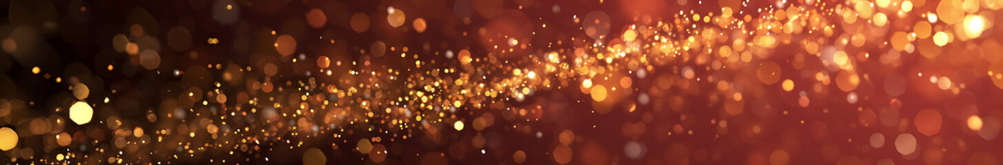 Fototapeta na wymiar abstract background with Dark rich red and gold particle. Christmas Golden light shine particles bokeh background. Gold foil texture. Holiday concept.