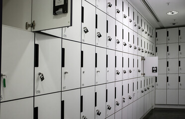 Сhanging room locker. Lockers in generic locker room