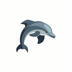 Flat Logo of Vector Dolphin Design.