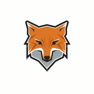 Flat Logo of Vector Fox Design.