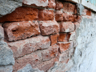 close up of old weathered brick textured background
