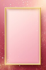 pink rose golden blank frame background with confetti glitter and sparkles