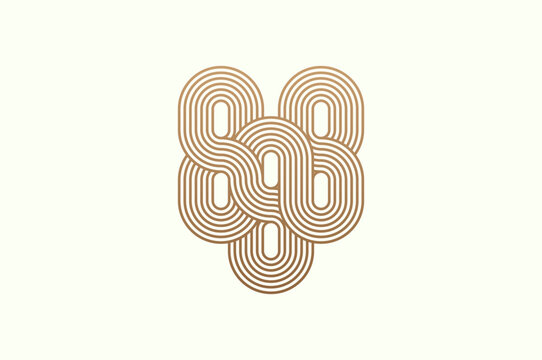 Number 888 Logo, Monogram Number 888 logo multi line style, usable for business logos and anniversary, flat design logo template, vector illustration