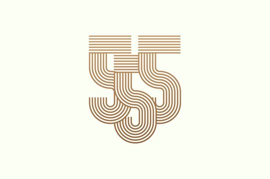 Number 555 Logo, Monogram Number 555 logo multi line style, usable for business logos and anniversary, flat design logo template, vector illustration