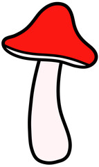 Red fairy tale mushroom isolated. Mushrooms in cartoon style vector. 
