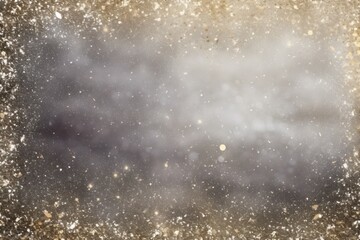 Fototapeta na wymiar silver golden blank frame background with confetti glitter and sparkles