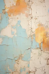 Peel and stick wall murals Old dirty textured wall Close-up of decaying wall with cracked and flaking pastel paint