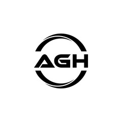 AGH letter logo design with white background in illustrator, cube logo, vector logo, modern alphabet font overlap style. calligraphy designs for logo, Poster, Invitation, etc.