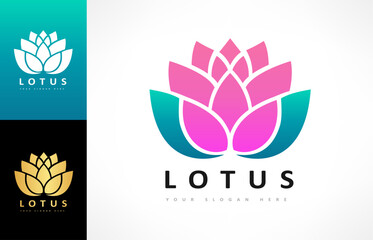 Lotus flower logo vector design	