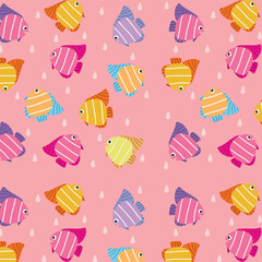 Vector seamless fish pattern design