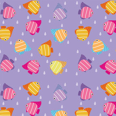 Vector seamless fish pattern design