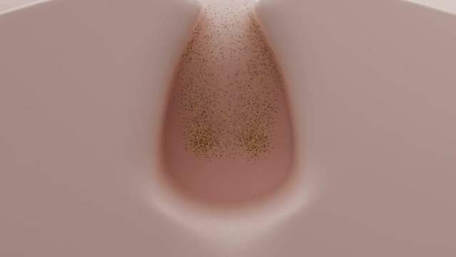 water drop symbolizes cleansing essence, targeting a pore, melting away blackheads, followed by pore tightening for a clear complexion. 3D rendering.