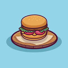 Cheese burger cartoon illustration