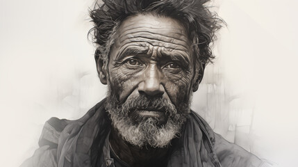 close up detailed portrait of a man - obrazy, fototapety, plakaty