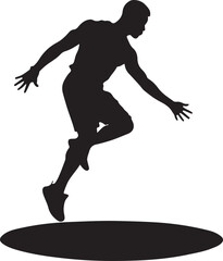 Fototapeta na wymiar Person jumping on a trampoline silhouette vector illustration