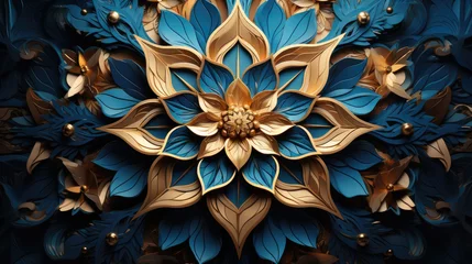 Foto op Plexiglas geometric colorful floral pattern © jr-art