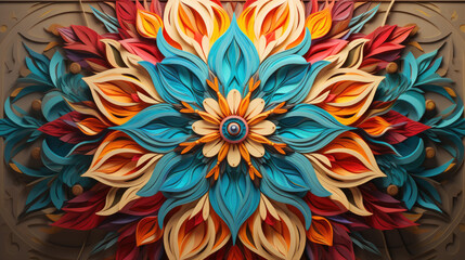Fototapeta na wymiar geometric colorful floral pattern