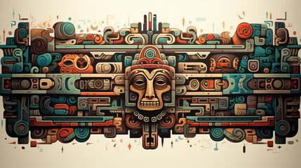 inspired illustration of mayan symbols