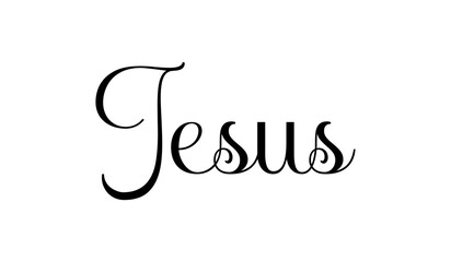 JESUS - Vector of the word Jesus with beautiful calligraphy for decorative Christian designs