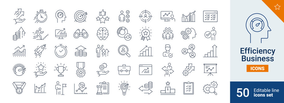 Efficienty icons Pixel perfect. Business, finance, success, ....