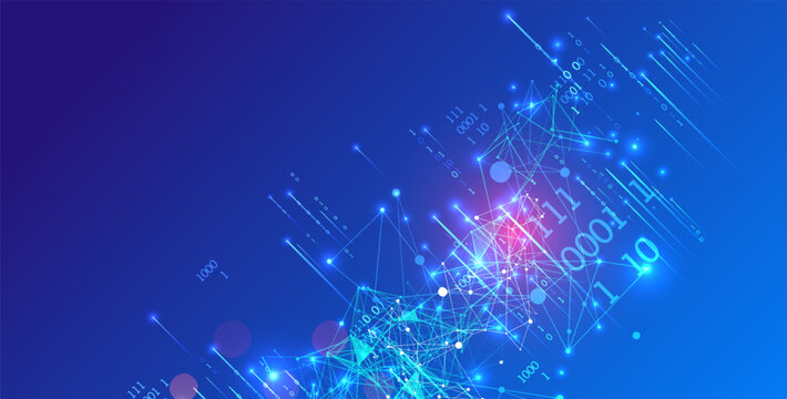 Big Data. Abstract digital futuristic vector illustration on technology background. Data mining and management concept. Hand drawn art.