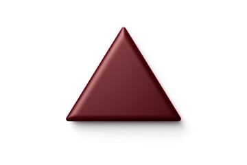 Maroon triangle isolated on white background 