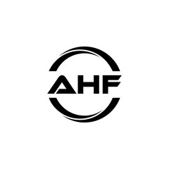 AHF letter logo design with white background in illustrator, cube logo, vector logo, modern alphabet font overlap style. calligraphy designs for logo, Poster, Invitation, etc.