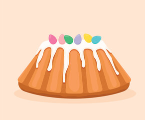 traditional easter cake icon- vector illustration