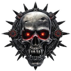Fototapeta premium Design of a skull isolated on white, perfect for t-shirts, stickers, hoodies, and printing.
