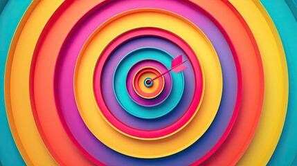 Fototapeta na wymiar Colorful concentric circles on white background
