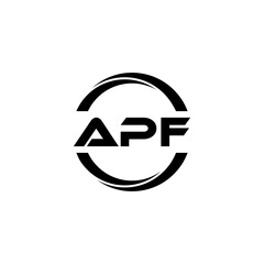 APF letter logo design with white background in illustrator, cube logo, vector logo, modern alphabet font overlap style. calligraphy designs for logo, Poster, Invitation, etc.