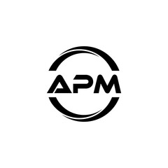 APM letter logo design with white background in illustrator, cube logo, vector logo, modern alphabet font overlap style. calligraphy designs for logo, Poster, Invitation, etc.