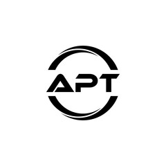 APT letter logo design with white background in illustrator, cube logo, vector logo, modern alphabet font overlap style. calligraphy designs for logo, Poster, Invitation, etc. - obrazy, fototapety, plakaty