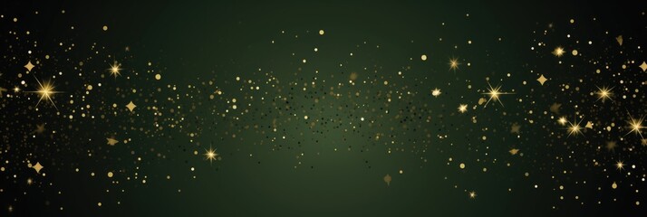 Fototapeta na wymiar olive green blank frame background with confetti glitter and sparkles