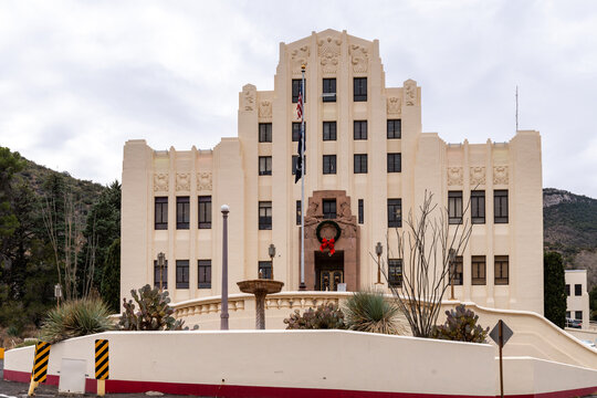 Bisbee, Arizona - December 20, 2023: Cochise County Courthouse in Bisbee Arizona