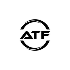 ATF letter logo design with white background in illustrator, cube logo, vector logo, modern alphabet font overlap style. calligraphy designs for logo, Poster, Invitation, etc. - obrazy, fototapety, plakaty