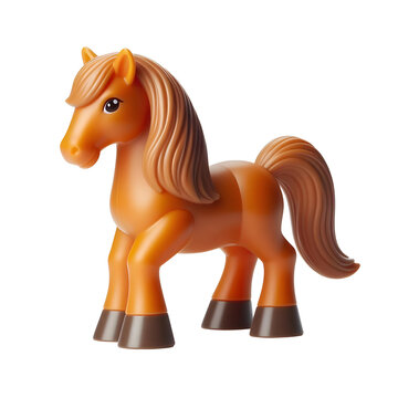 Plastic toy figure Horse isolated on transparent background