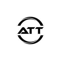 ATT letter logo design with white background in illustrator, cube logo, vector logo, modern alphabet font overlap style. calligraphy designs for logo, Poster, Invitation, etc.