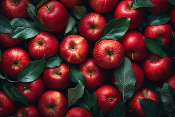 Fresh apple background for sellers. Promote healthy living and green concepts with top-view apples. Ideal for healthcare promotions