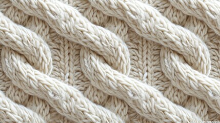 Fototapeta na wymiar white cable knit pattern textured swatch.Generative AI