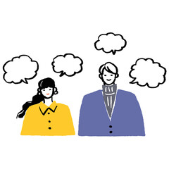 会話する男女のイラスト