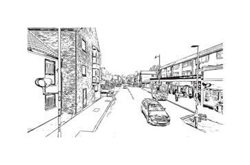 Kingston upon Hull city Hand drawn sketch illustration in vector.	