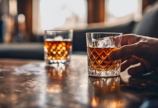 Verre de whisky dans un pub