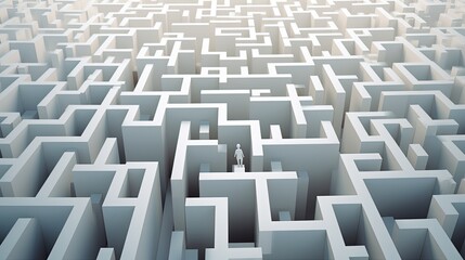 silhouette of a man in a maze