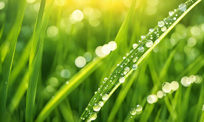 Naklejka premium Closeup green grass