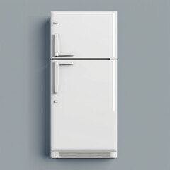 white refrigerator on gray background. Made with generative ai