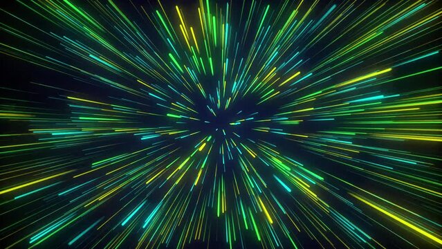 Captivating neon line loop background animation that seamlessly transitions between different shapes, colors, and patterns, evoking a sense of fluidity and motion